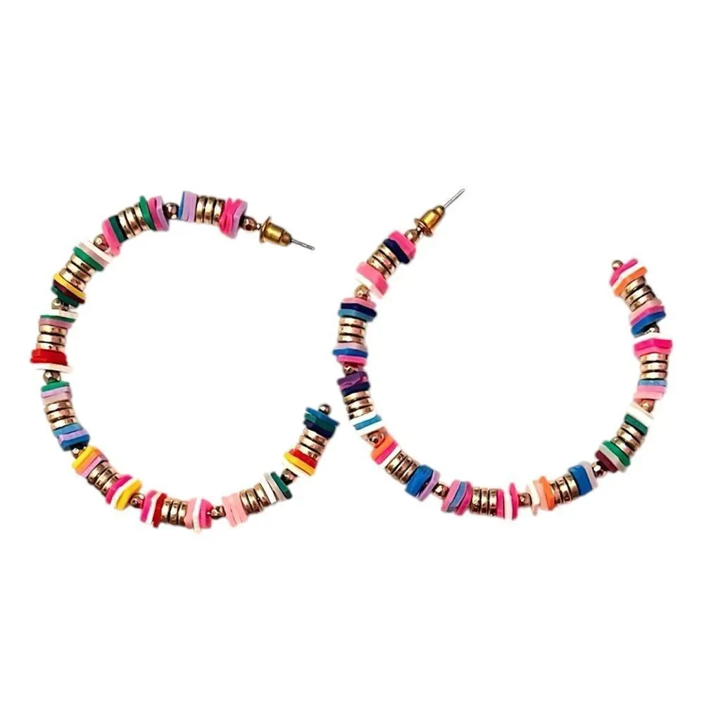 Colorful Heshi Beaded 2.25” Hoop Earrings